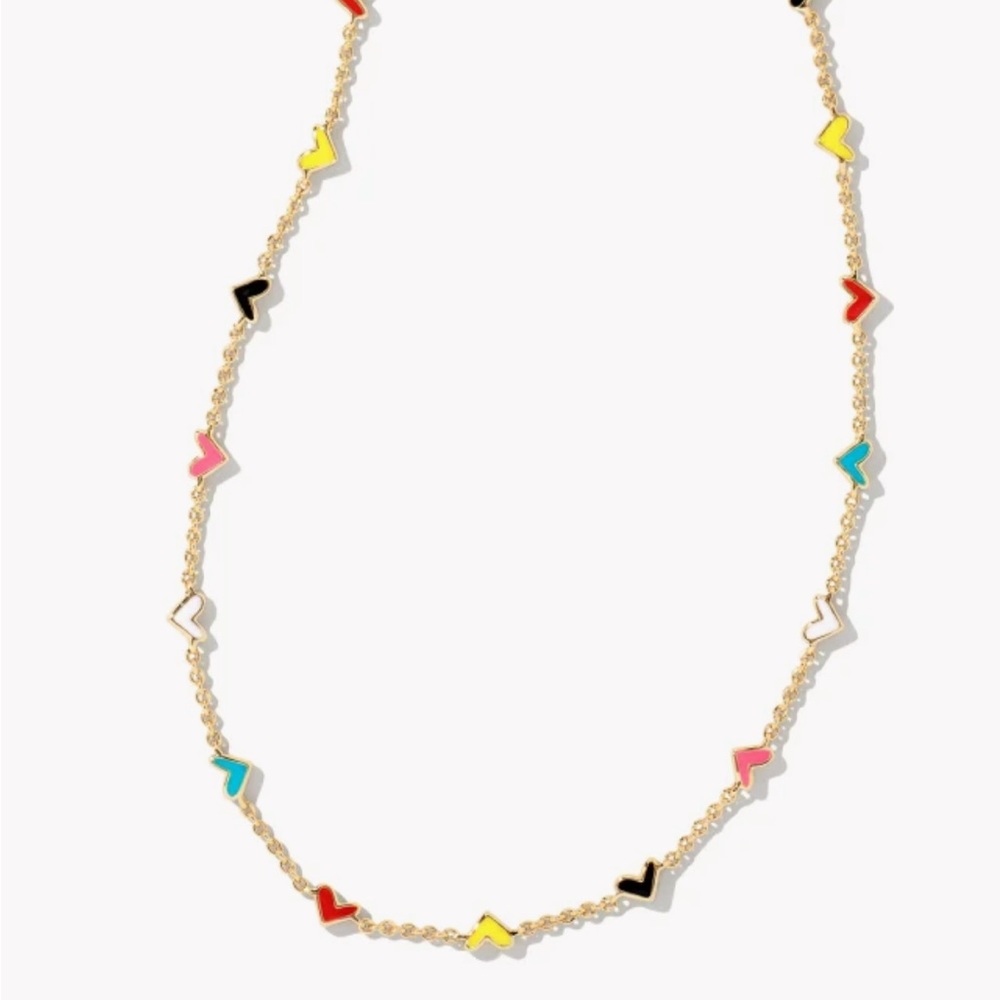 Kendra Scott Haven Heart Gold Strand Necklace in Multi Mix